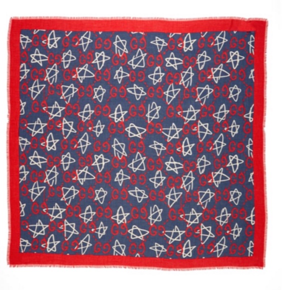🆕 Brand NWT Gucci Ghost Stars Modal & Silk Scarf - Picture 4 of 9